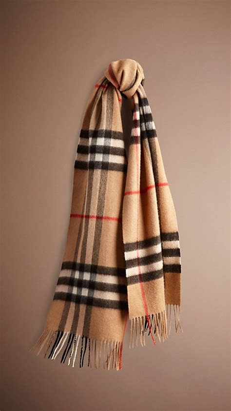 burberry check cashmere scarf camel oversize|Burberry cashmere check scarf price.